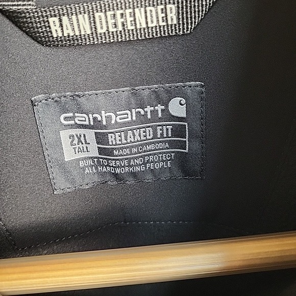 NWT Carhartt Rain Defender 2XL Tall Zip Up Relaxed Fit Softshell Vest BlK Vest - Picture 3 of 7